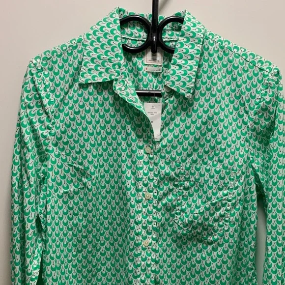GAP Green Cherry Print Shirt Sz M - Picture 5 of 7